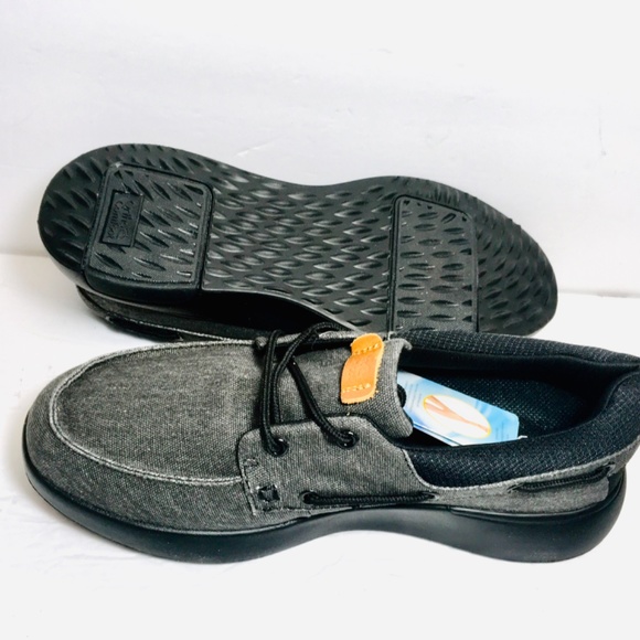 Ortho Comfort Men’s Casual Dark Gray Canvas Lace Up Loafer With Arch Support 10M - Picture 2 of 9